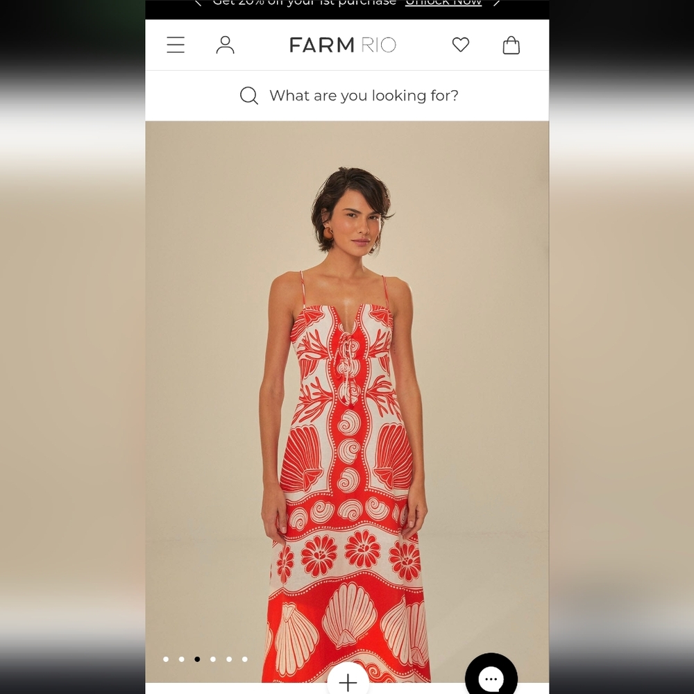 FARM Rio Red and White Maxi Dress, BRAND NEW WITH TAGS